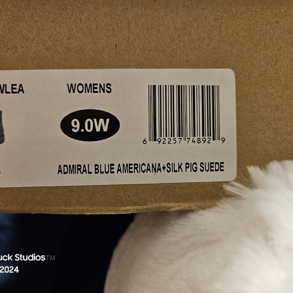 Blue Suede Leather Shorty Ankle Boots Admiral Blue Americana 9 Wide Paris - Picture 3 of 16